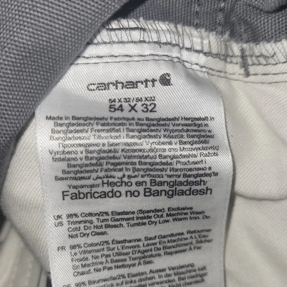 NWT Carhartt Rugged Flex Relaxed Fit Gray Work Pants Size 54 x 32 - Picture 2 of 6